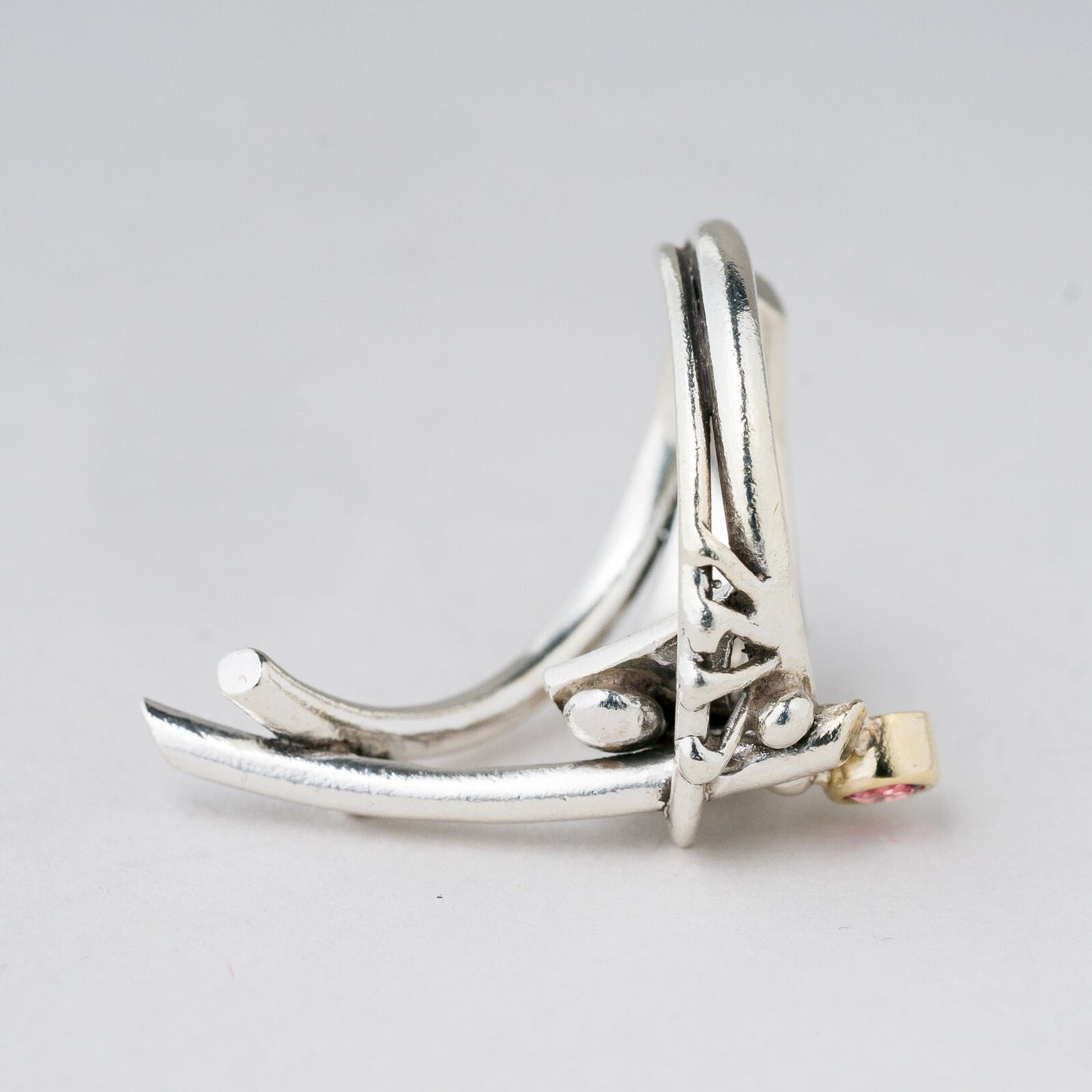 Ring Silber Rote Steine Größe 56 (17,8 mm Ø) 10,71 g6
