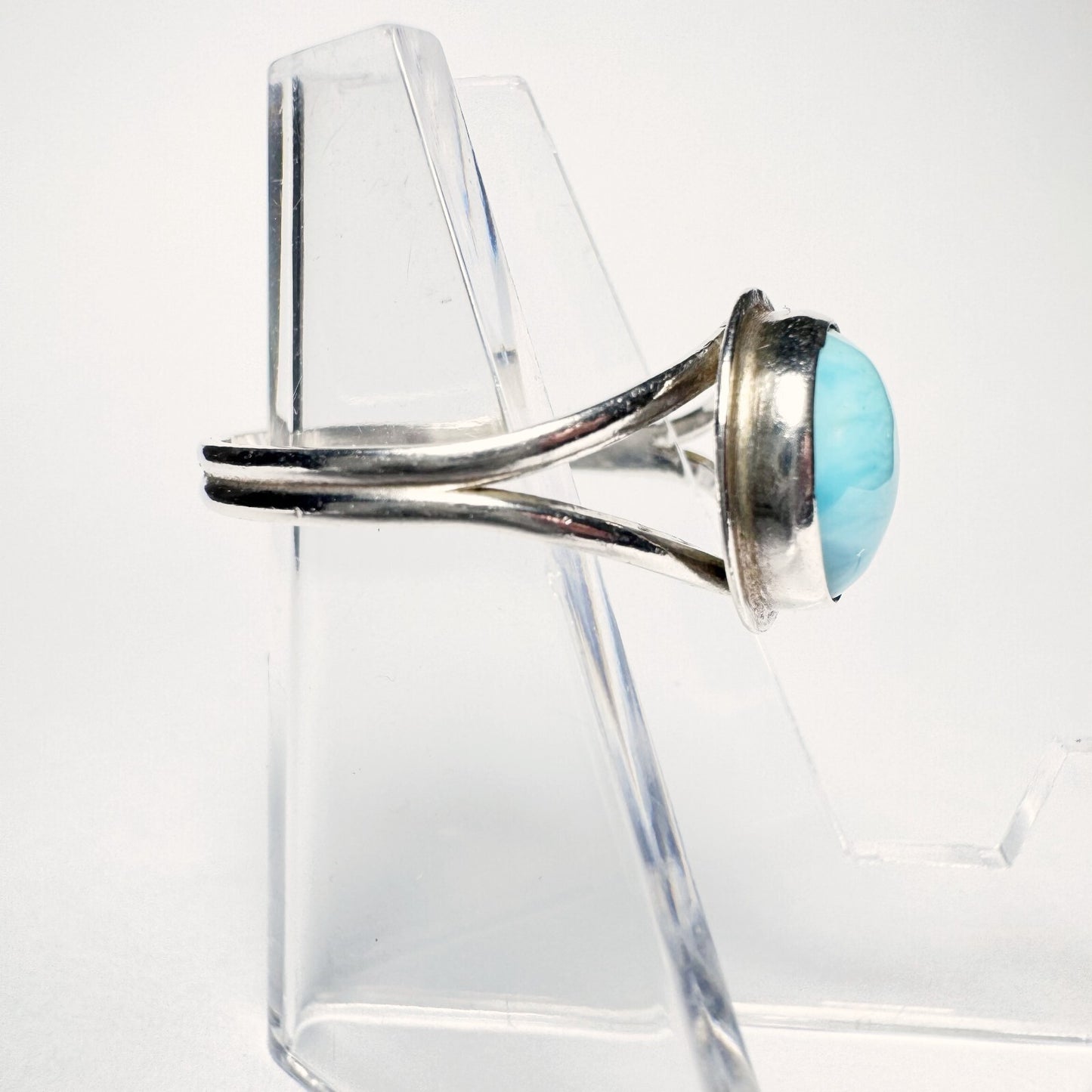Ring 925er Silber (gestempelt) Größe 55 mit hellblauem Stein 2,09g2