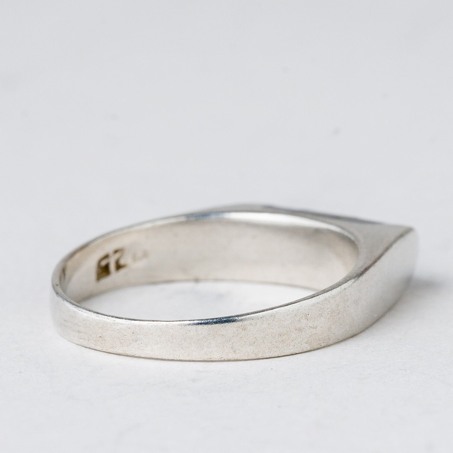 Silber Ring 925 Graue Stein Größe 53 (16,8 mm Ø) 2,61 g2