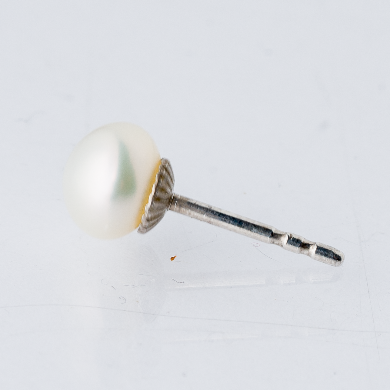 Einzelner Ohrring Ohrstecker Perle Silber 0,35 g1