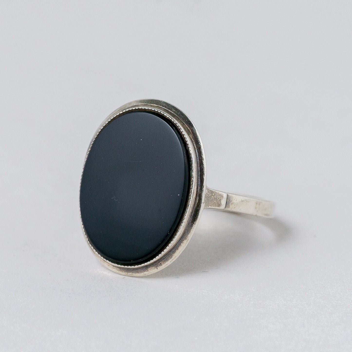 Silber Ring 835 Schwarz Größe 54 (17,2 mm Ø) 3,02 g0