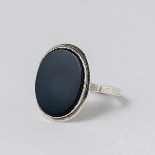 Silber Ring 835 Schwarz Größe 54 (17,2 mm Ø) 3,02 g0