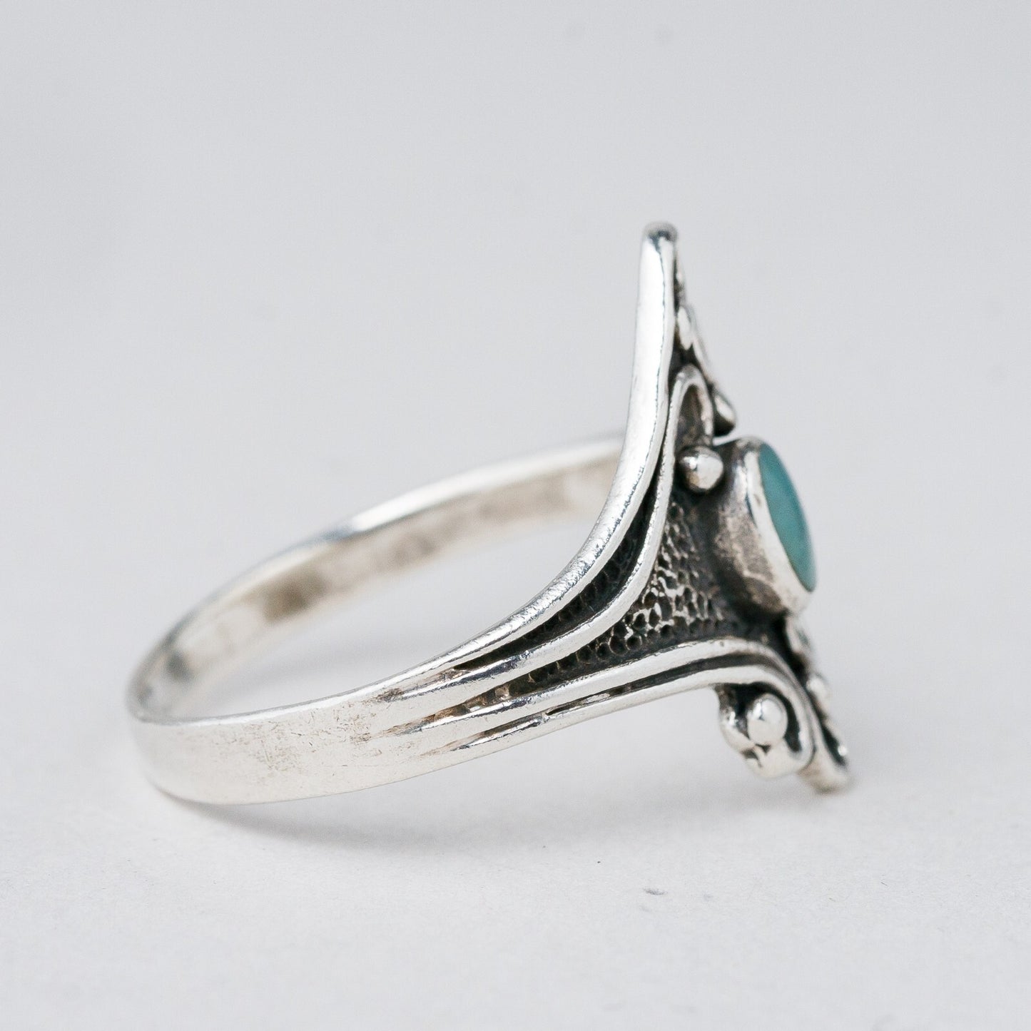 Silber Ring 925 Blauer Stein Größe 61 (19,4 mm Ø) 2,88 g2
