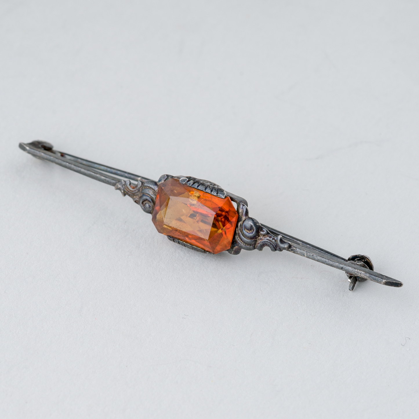 Brosche Silber 4,18 g Bernstein0