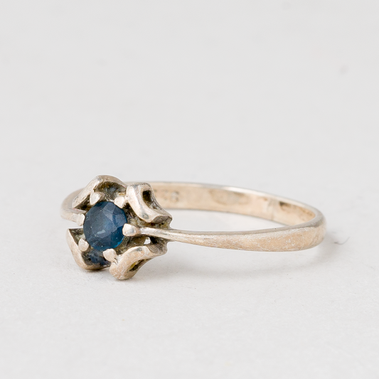 Ring Blauer Stein 925er Silber 1,4 g Größe 52 (16,5 mm Ø)0