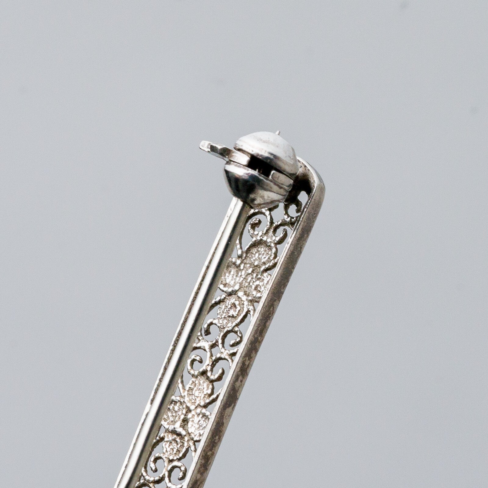 Silber Brosche Spange 835 Floral Filigran 2 g5