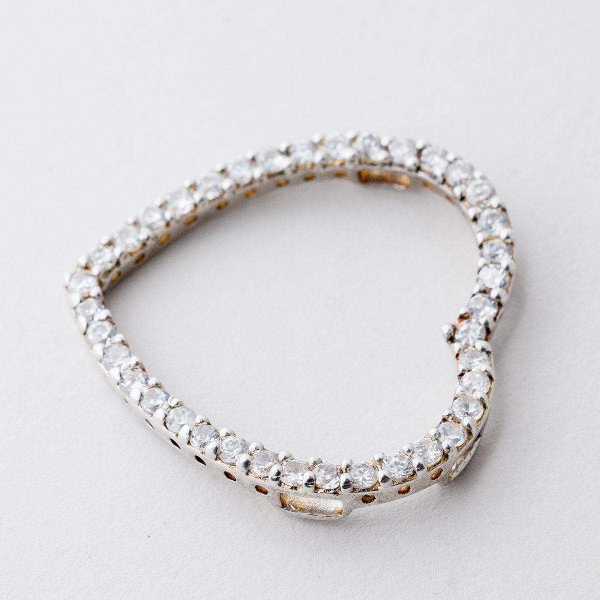 Anhänger Silber 925 Herz Weiße Steine 2,9 cm 3,81 g1