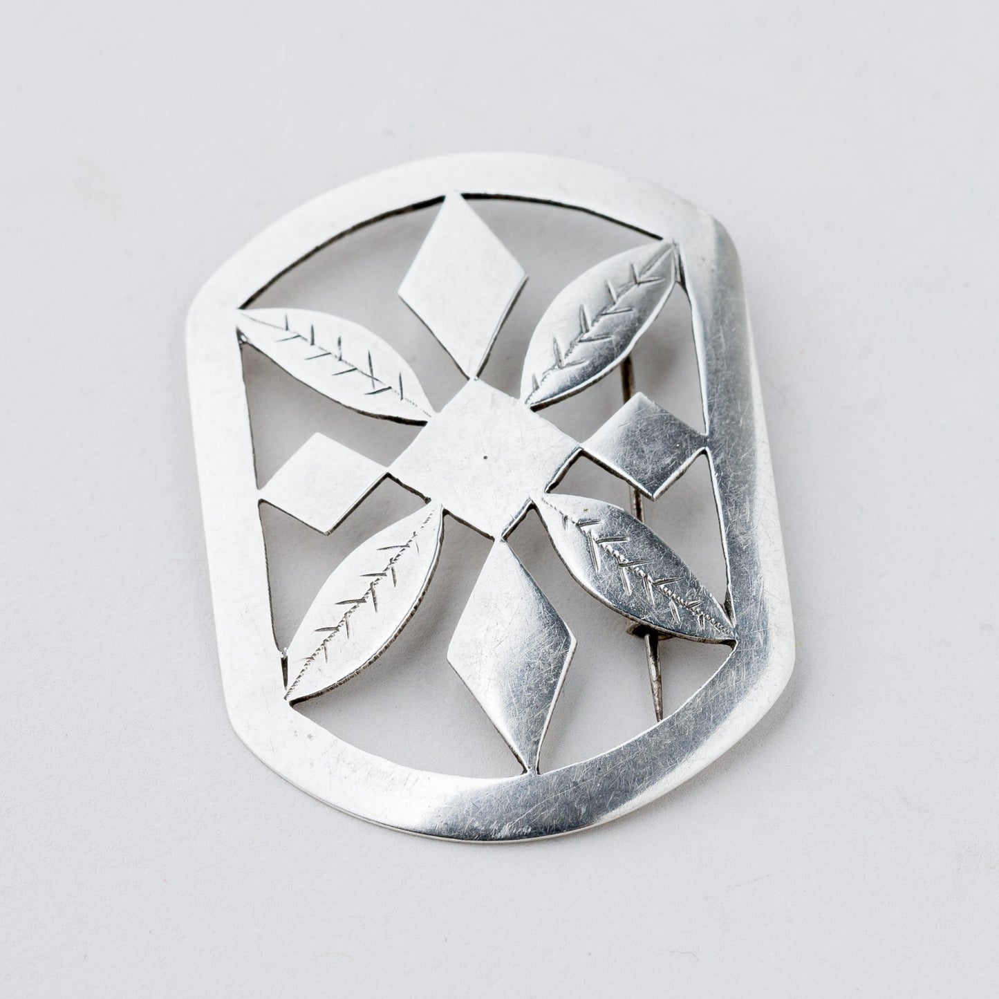 Silber Brosche Blätter 6,23 g1