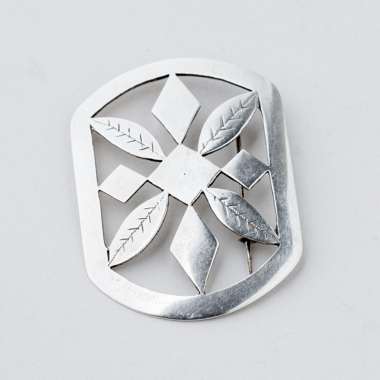 Silber Brosche Blätter 6,23 g1