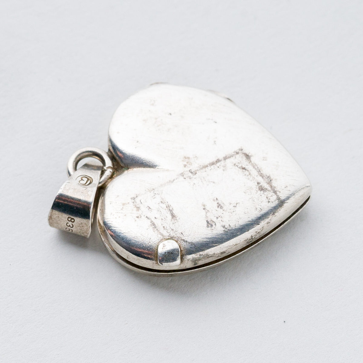 Anhänger 835 Silber Medaillon Herz 3,2 cm 5,52 g5