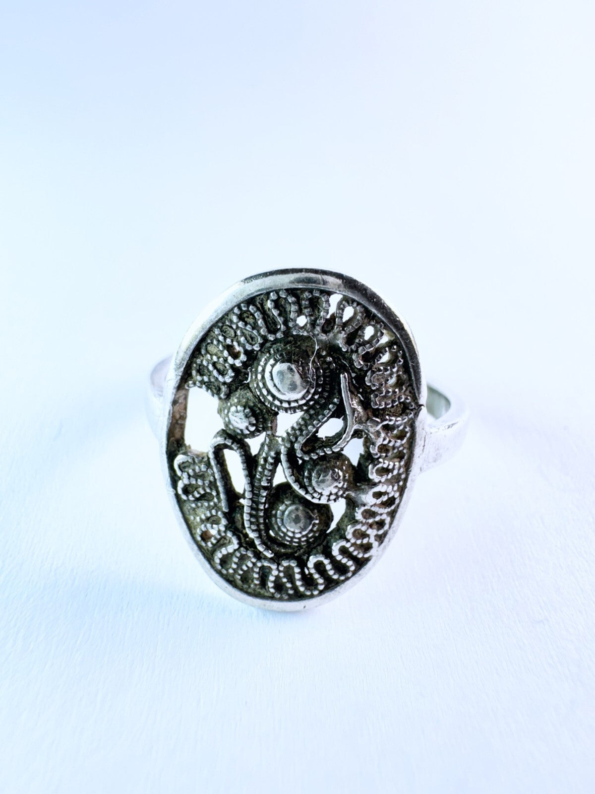 Silberring 800er Silber mit Verzierung Größe 59 (18,8 mm Ø) 3,24 g1