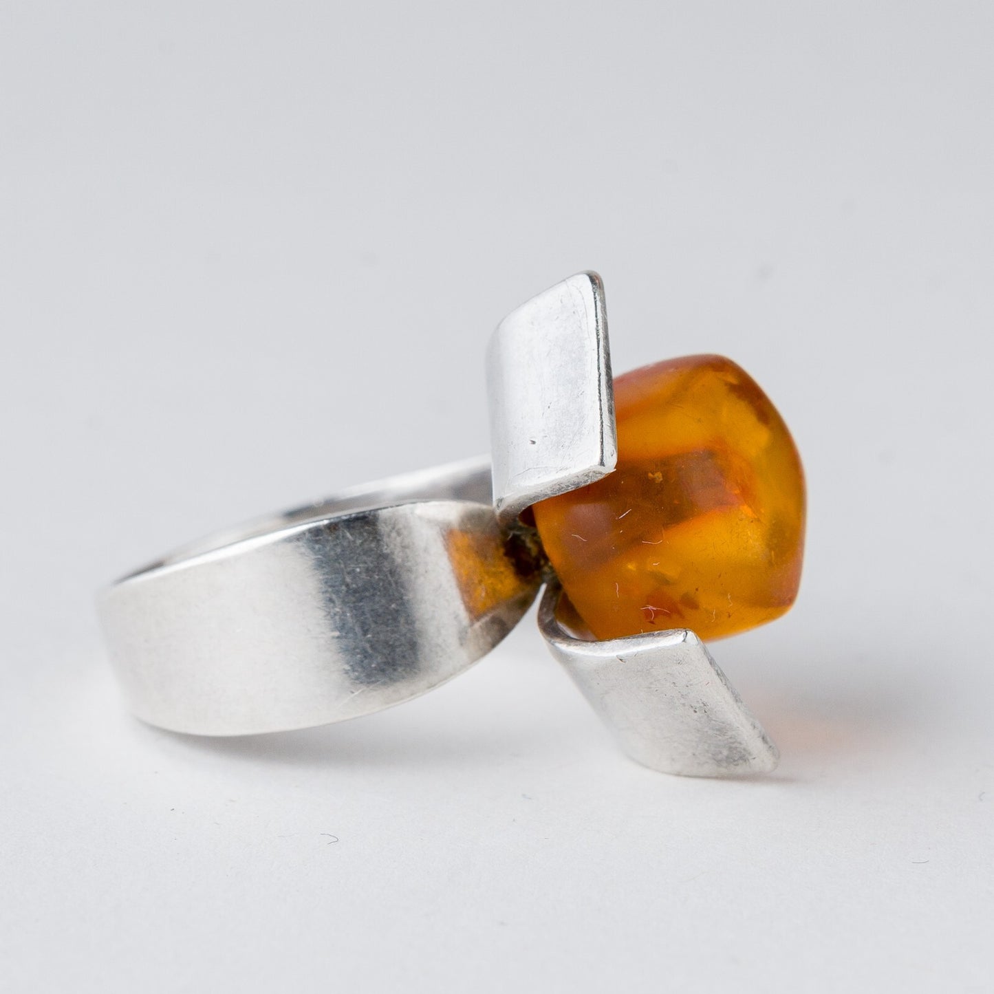 Silber Ring 835 Bernstein Größe 55 (17,5 mm Ø) 5,67 g1