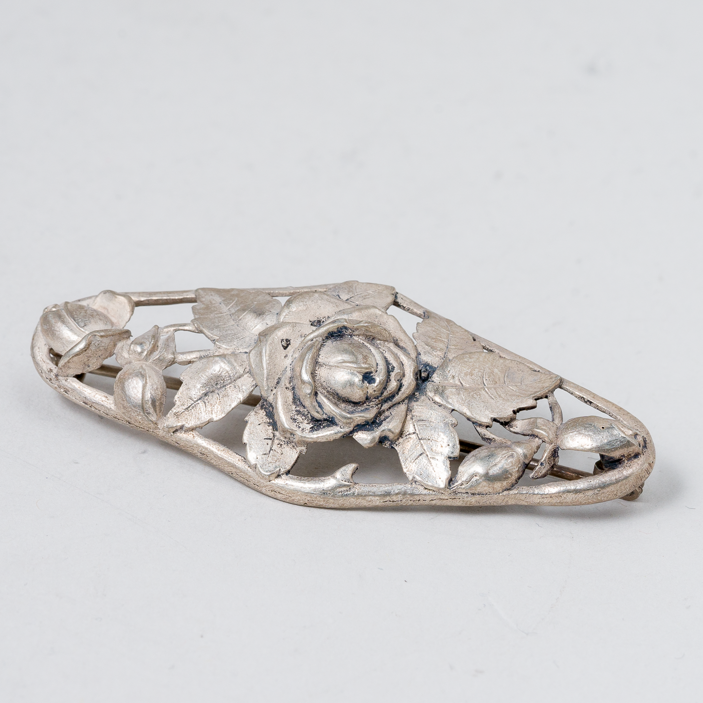 Brosche Rose Silber 8,15 g 6 cm0
