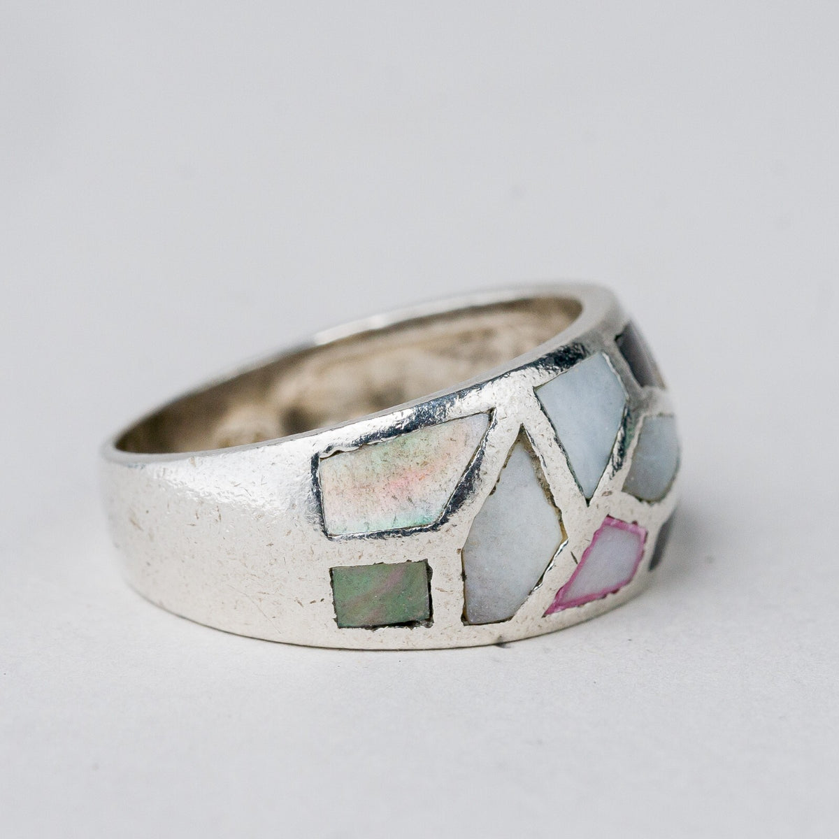 Silber Ring 925 Steinbesatz Größe 59 (18,8 mm Ø) 6,87 g2