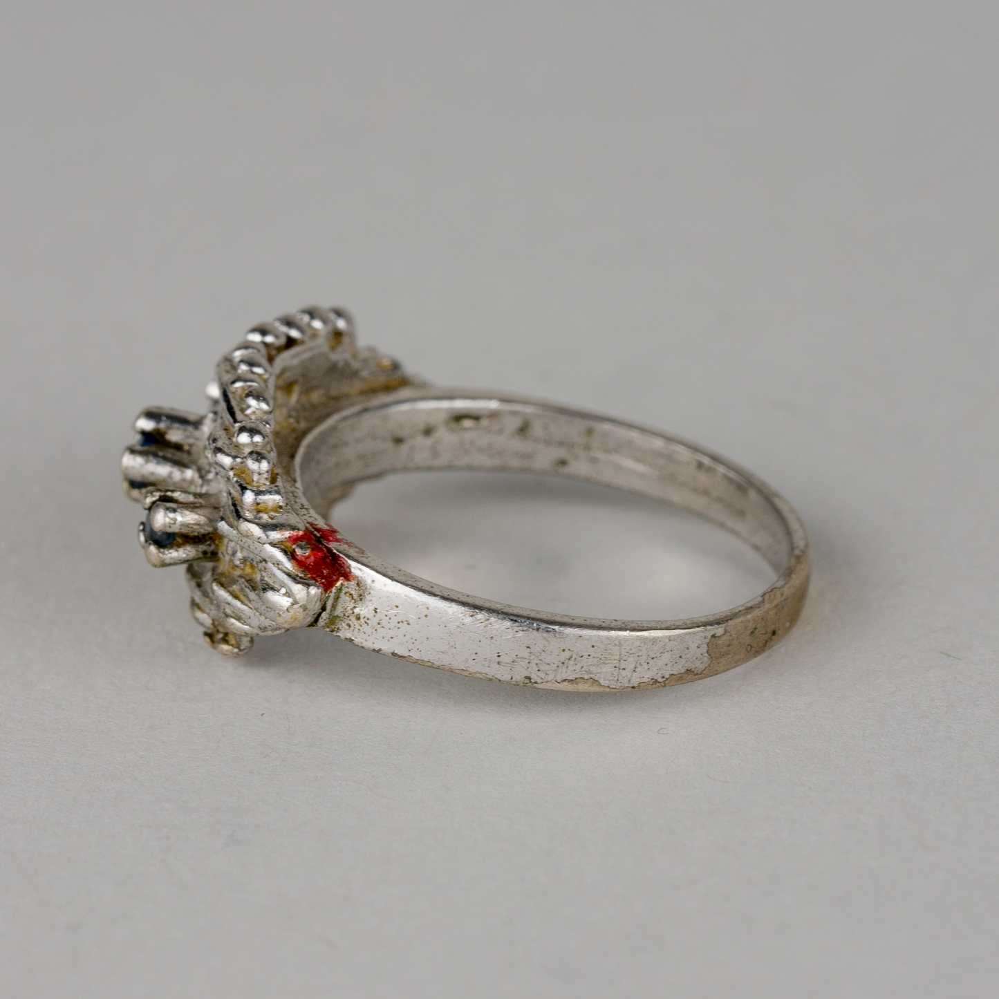 Silberring 935er Silber 4g Mit Muster und Steinen Größe 55 (17,5 mm Ø)3