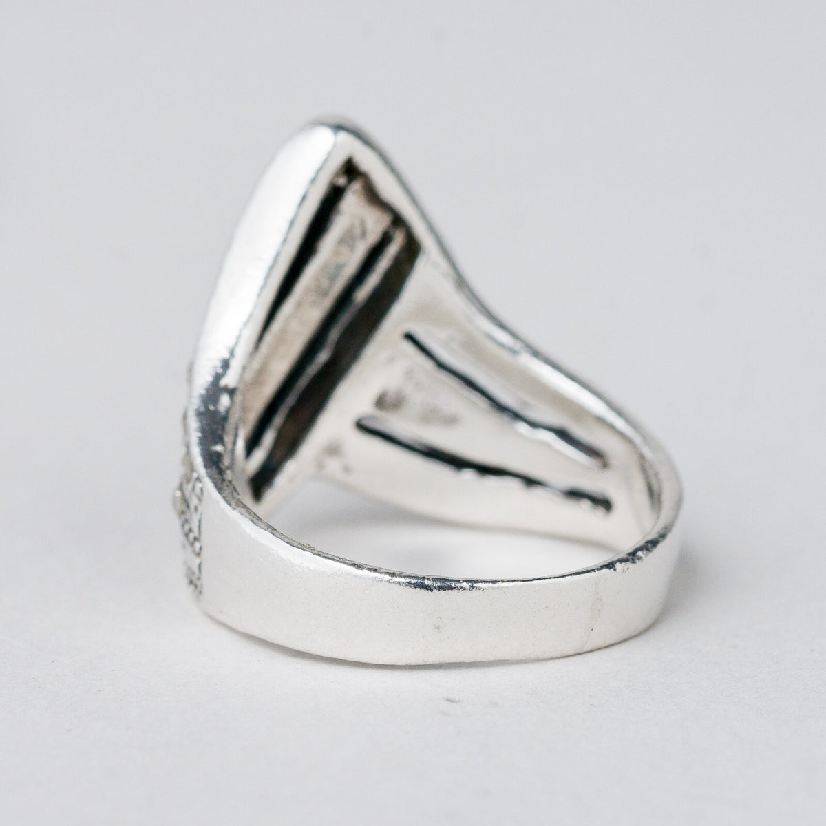 Silber Ring 925 Graue Steine Größe 55 (17,5 mm Ø) 5,89 g2