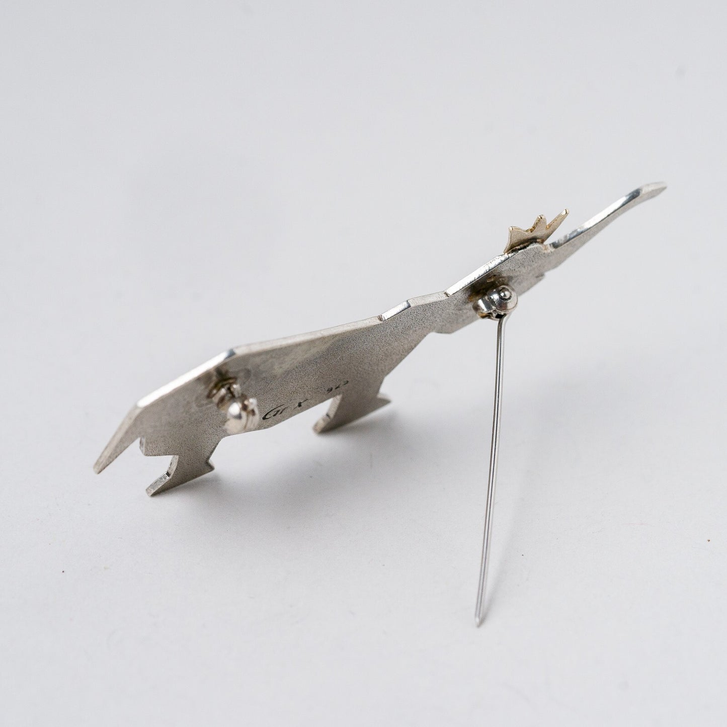 Brosche 925 Silber Elefant mit Krone 5,8 cm 6,33 g5