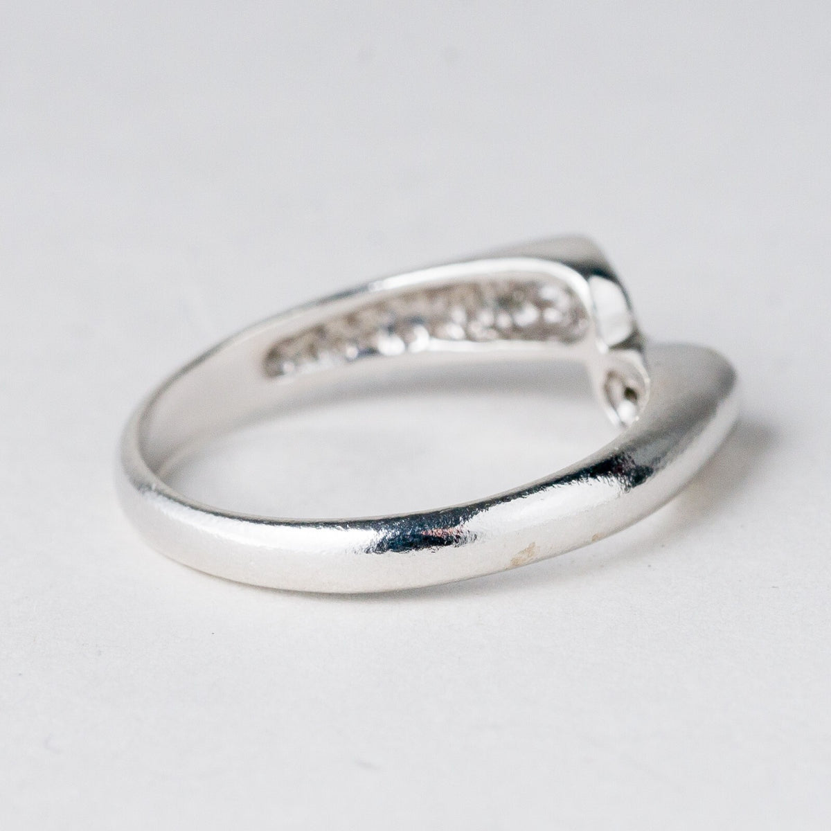 Silber Ring 925 Weiße Steine Größe 59 (18,8 mm Ø) 3,01 g3