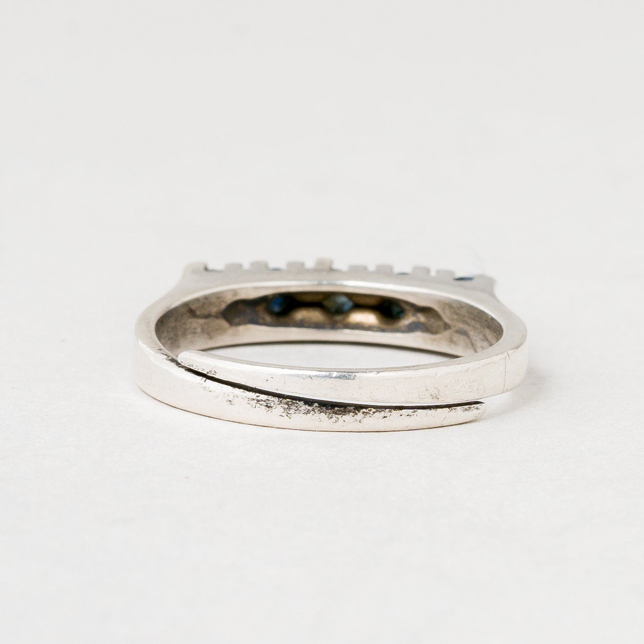 Ring Blaue Steine 835er Silber 2,5 g Größe flexibel2