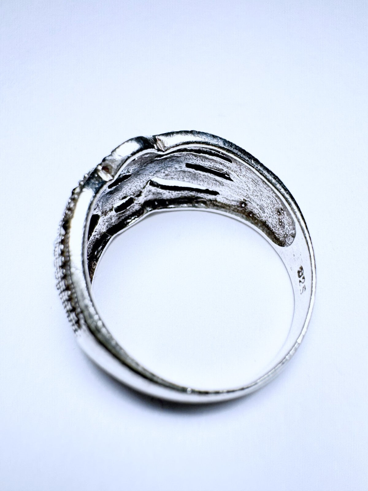 Ring 925er Silber Größe 56 schwarzer Besatz 4,77g4