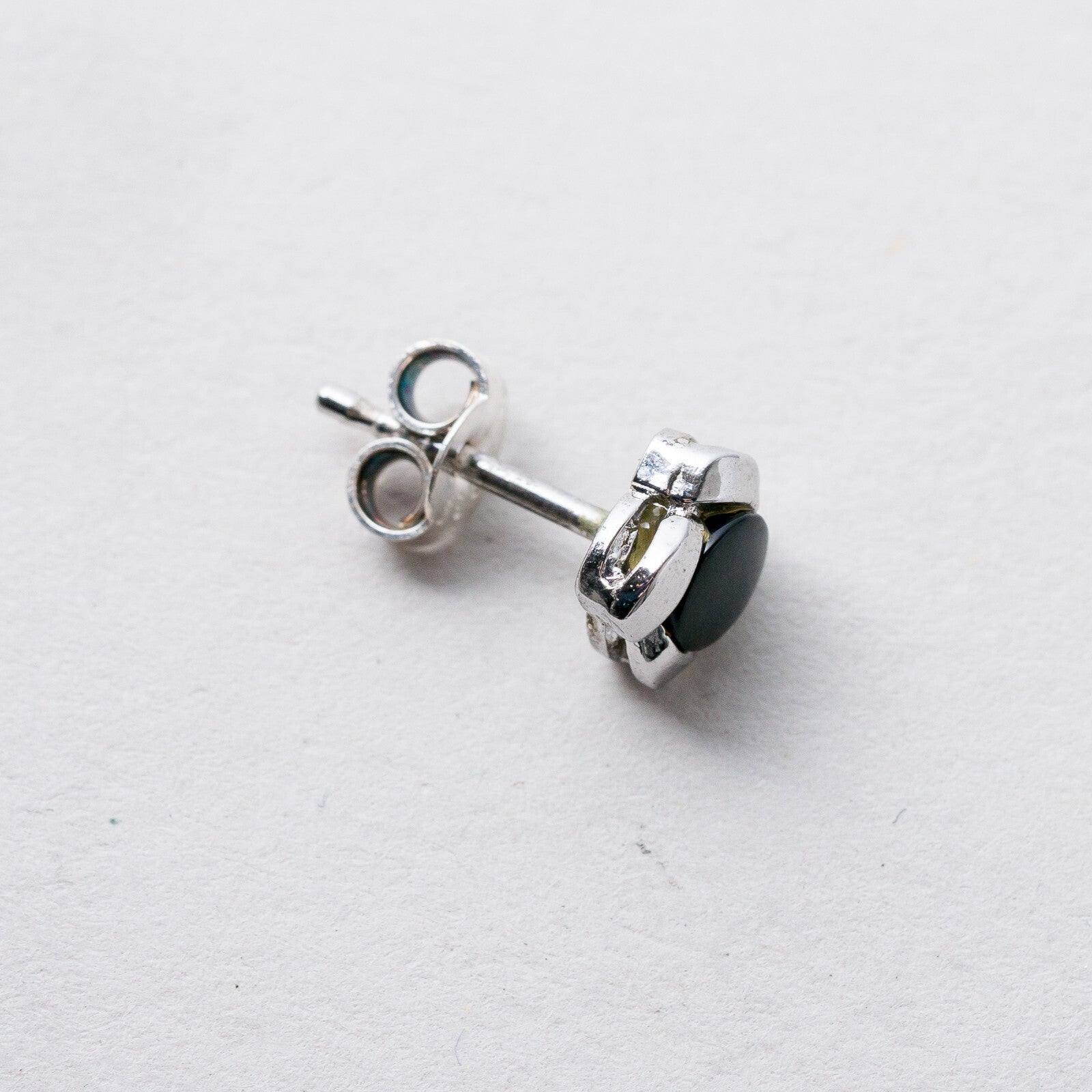 Ohrringe Ohrstecker Silber Schwarze Steine 1,13 g4