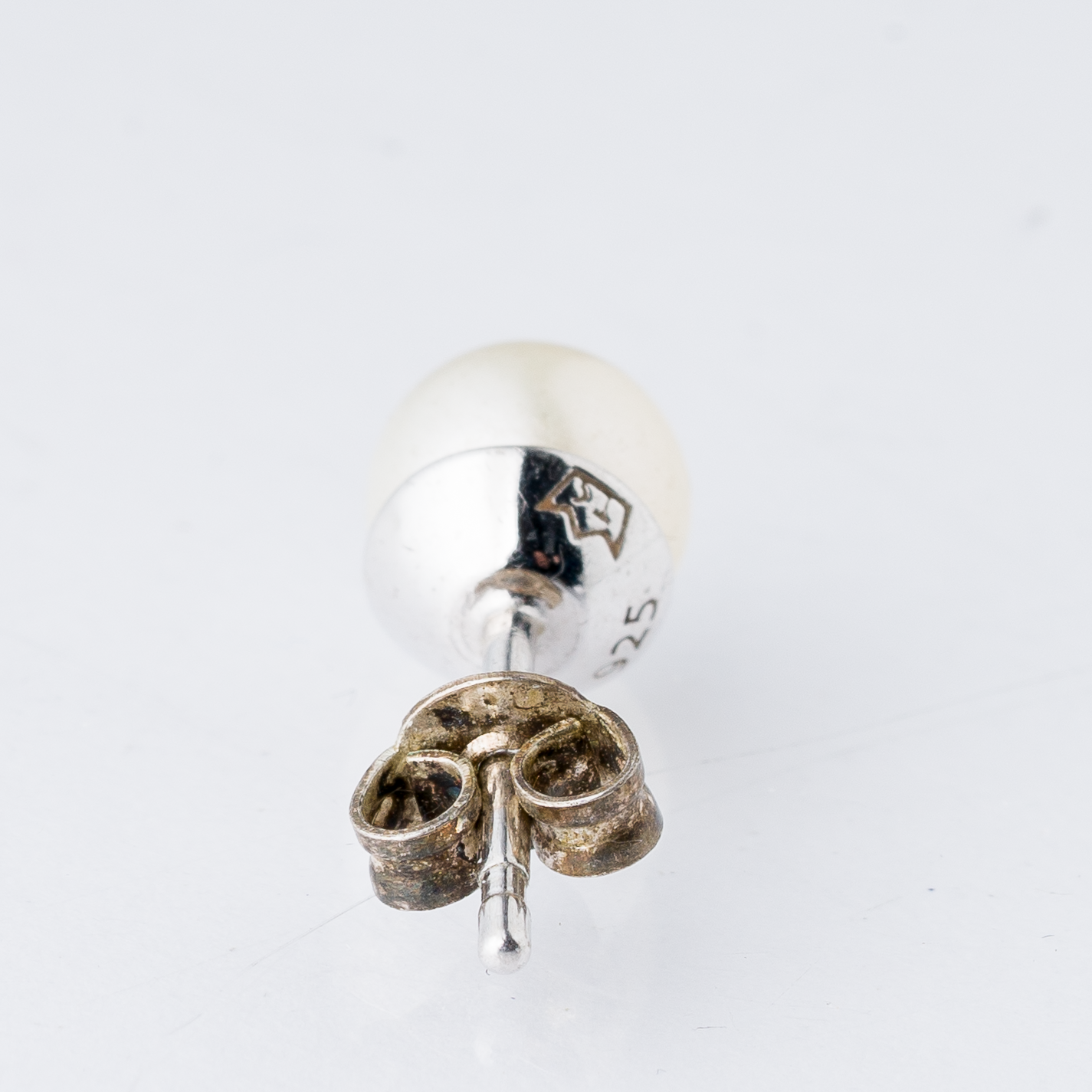 Einzelner Ohrring Ohrstecker Perle Silber 0,76 g4