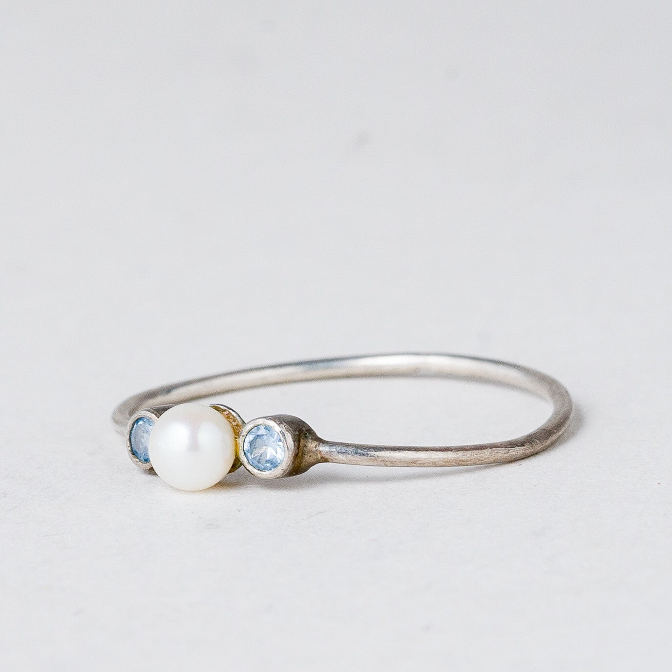 2 x Silber Ring Perle Größe 54 (17,2 mm Ø) 1,14 g4