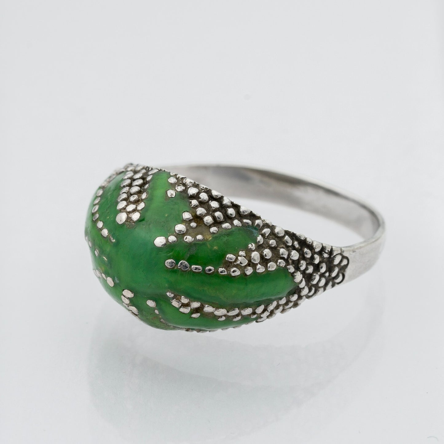 Silberring Grün 925er Silber 4,04 g Größe 54 (17,2 mm Ø)0