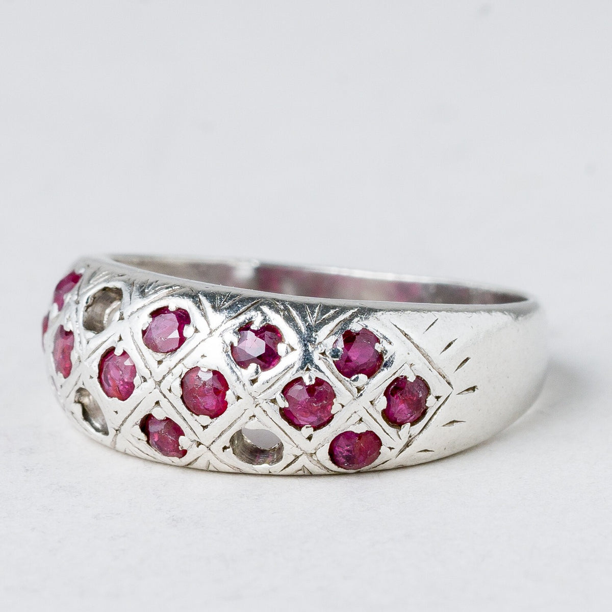 Silber Ring 925 Purpurne Steine Größe 60 (19,1 mm Ø) 4,04 g0