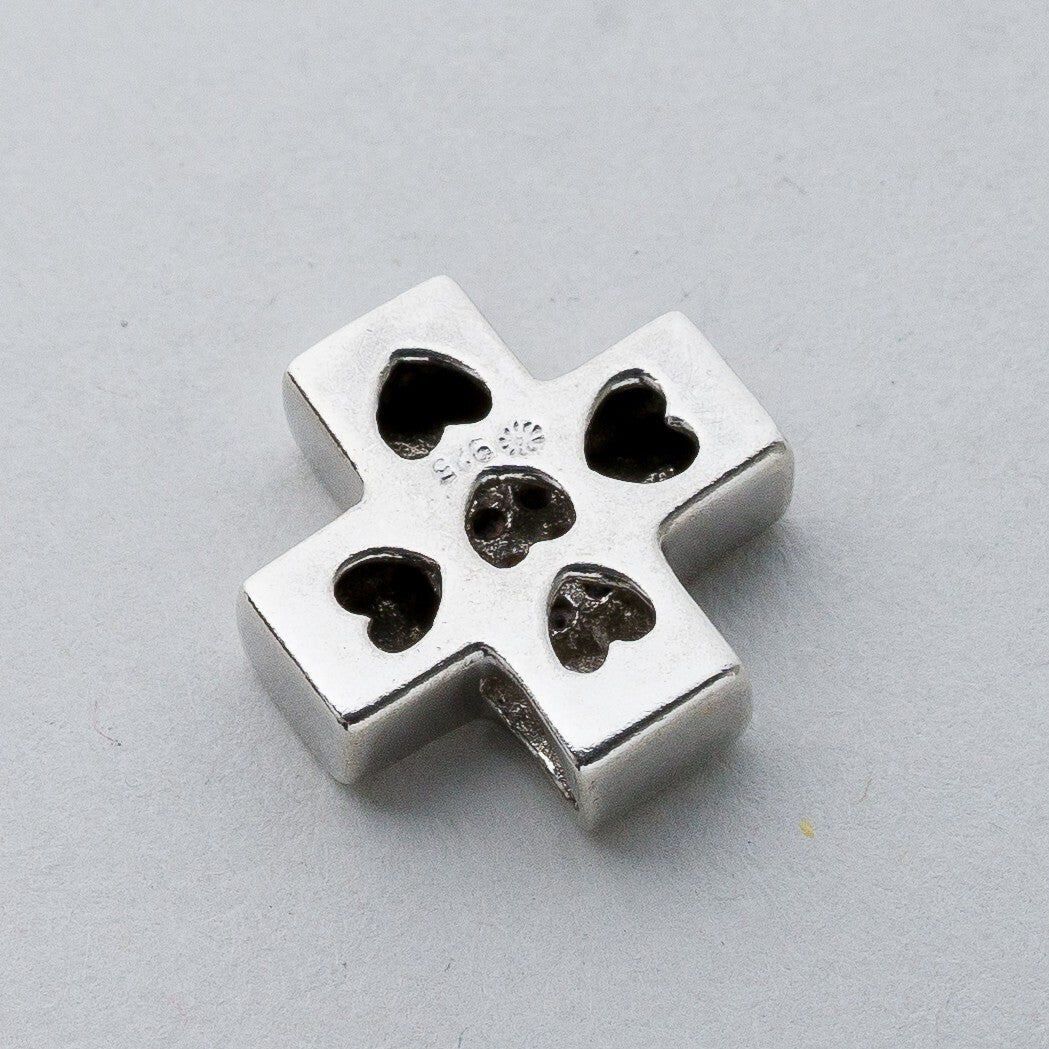 Silber Anhänger Kettenanhänger 925 Kreuz Weiße Steine 2,7 g5