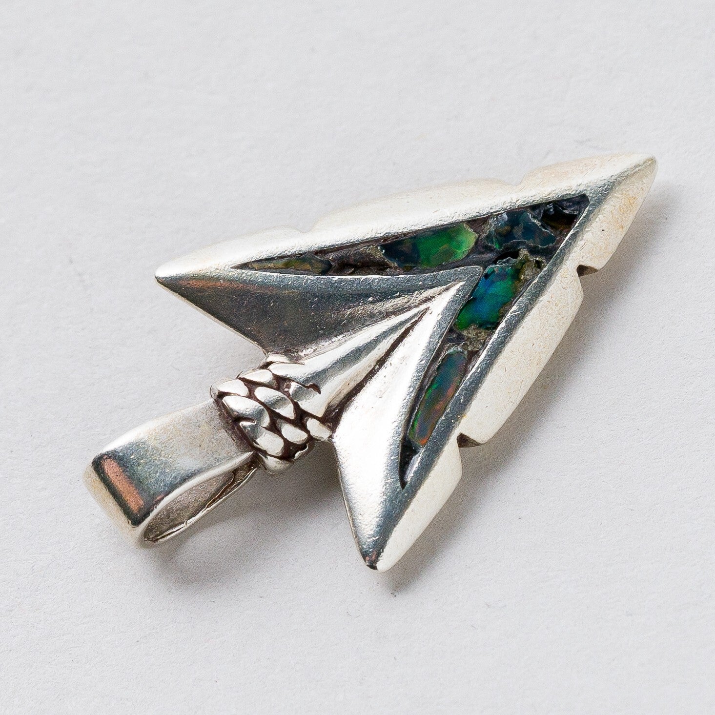 Silber Anhänger Kettenanhänger 925 Pfeilspitze Bunter Stein 3,1 cm 5,42 g2