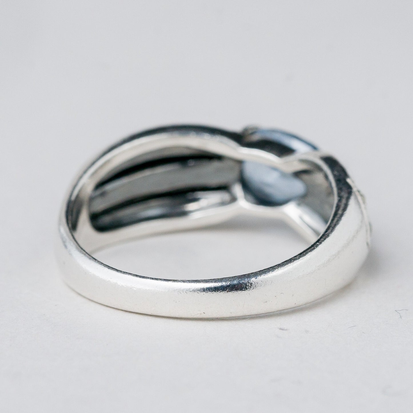 Silber Ring 925 Blauer Stein Größe 59 (18,8 mm Ø) 4,93 g3