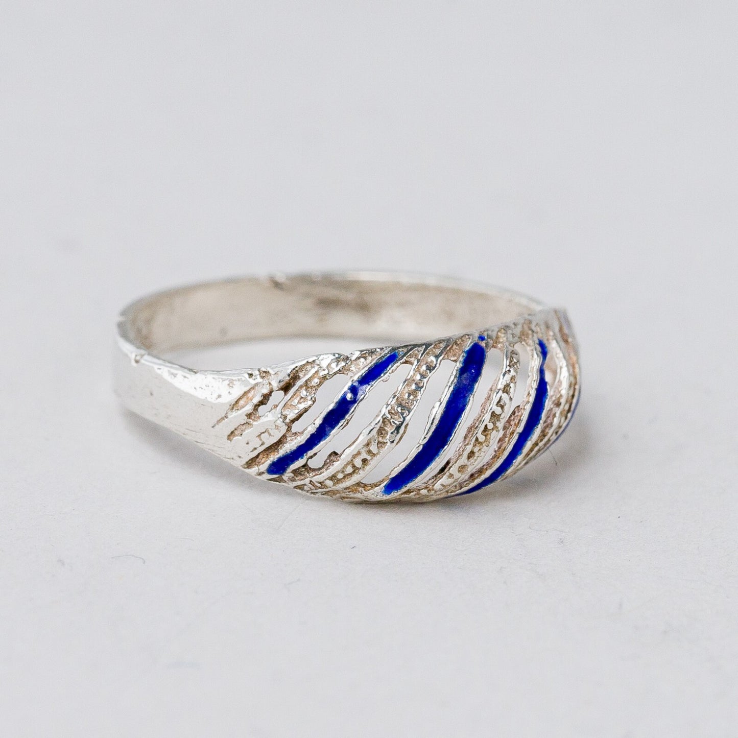 Ring Silber Blau Größe 55 (17,5 mm Ø) 1,33 g6