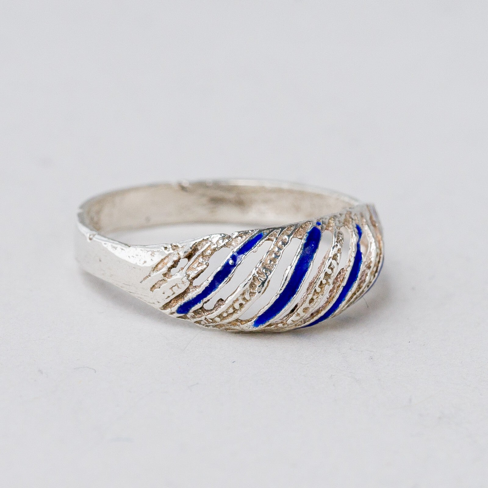 Ring Silber Blau Größe 55 (17,5 mm Ø) 1,33 g6