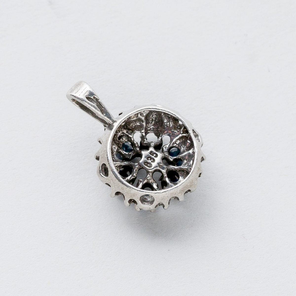 Anhänger Silber 835 Blaue Steine 1,8 cm 1,79 g3