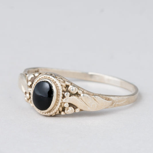 Ring Schwarzer Stein 2,05 g 925er Silber Größe 60 (19,1 mm Ø)0