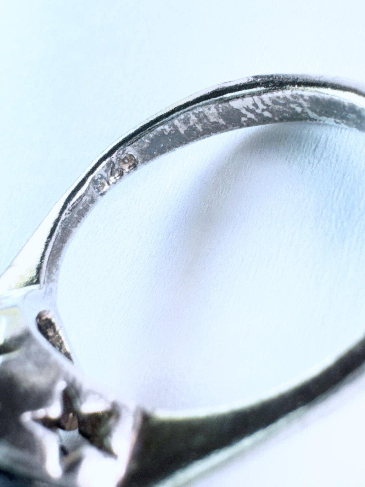 Ring 925er Silber Größe 57 facettierter schwarzer Stein 5,47g3