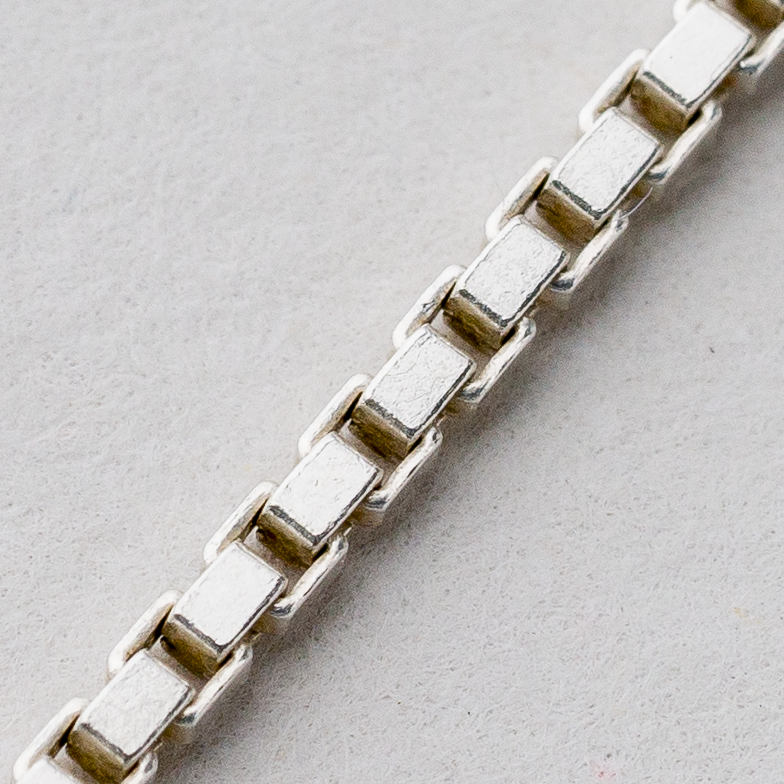 Venezianerkette 1,3 mm Anhänger roter Stein 925er Silber 4,38 g 42 cm1