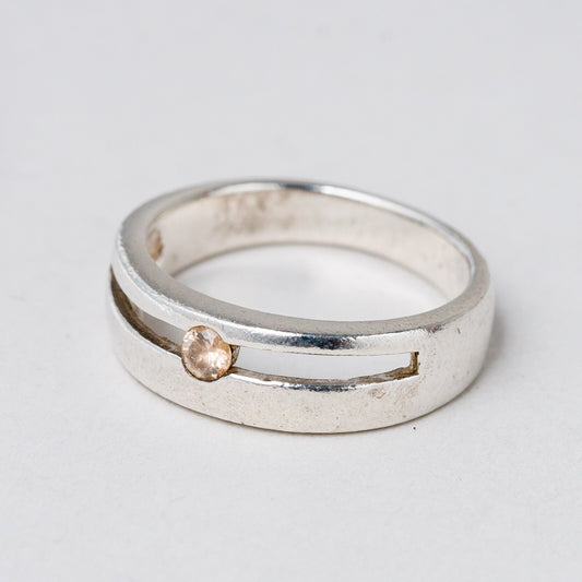 Ring Silber Oranger Stein Größe 54 (17,2 mm Ø) 4,33 g0
