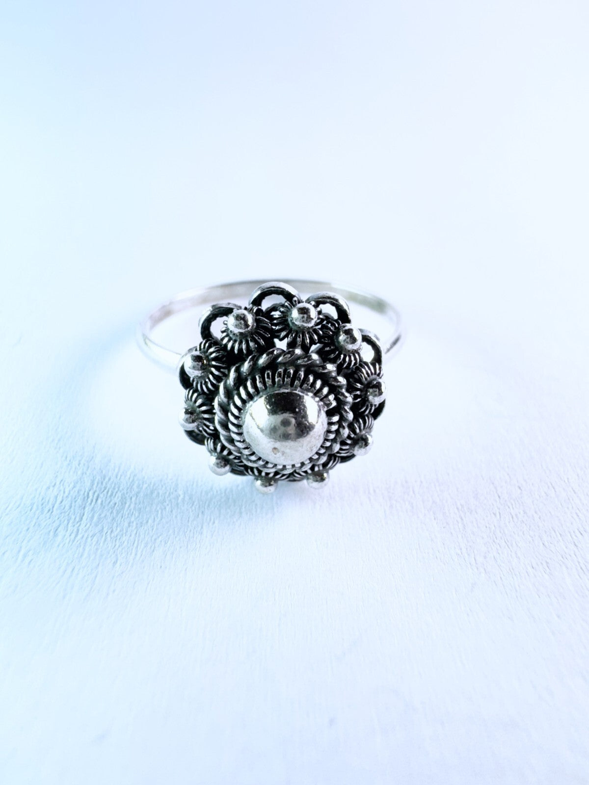 Silberring mit Blüte Größe 57 (18,1 mm Ø) 2,16 g1