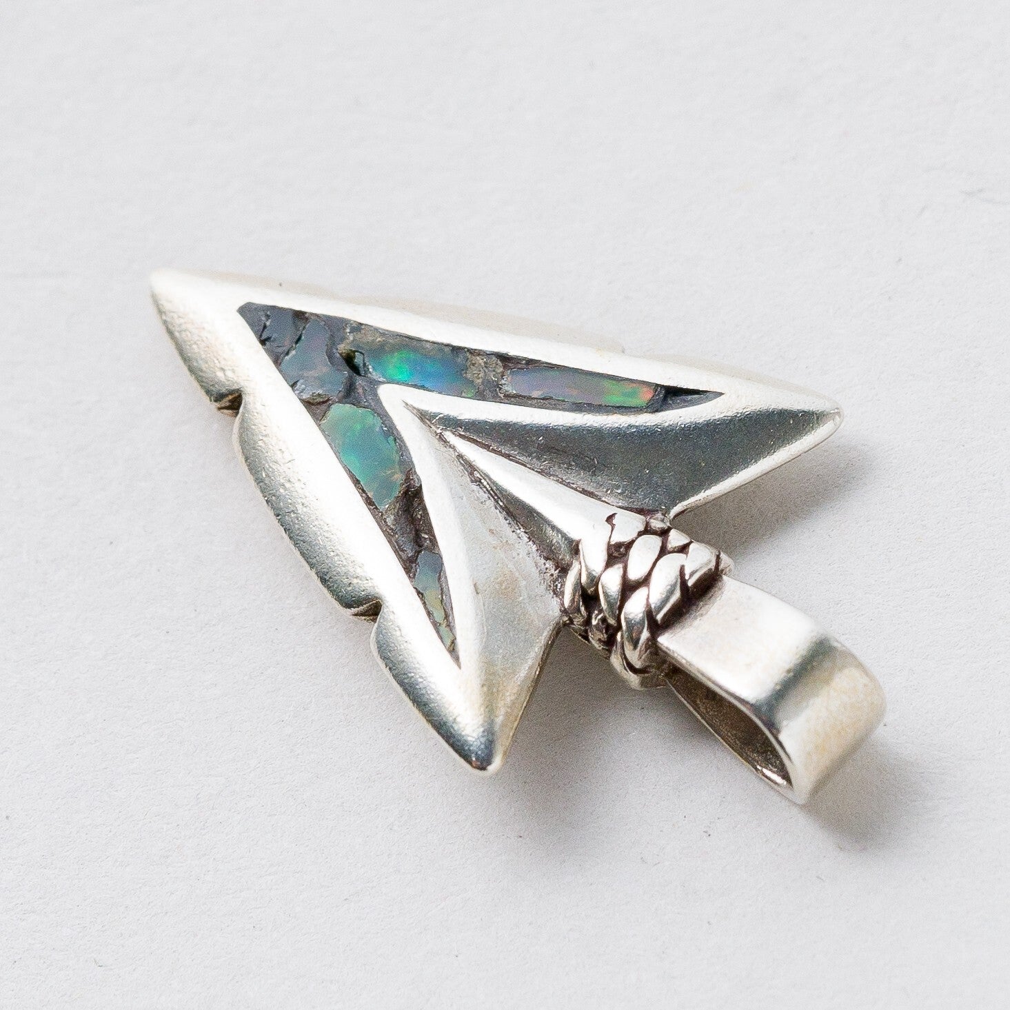 Silber Anhänger Kettenanhänger 925 Pfeilspitze Bunter Stein 3,1 cm 5,42 g1
