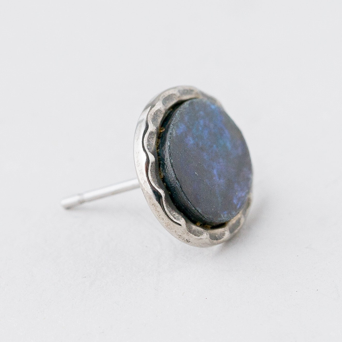 Einzelner Ohrring Ohrstecker Silber Opal 1,14 g4
