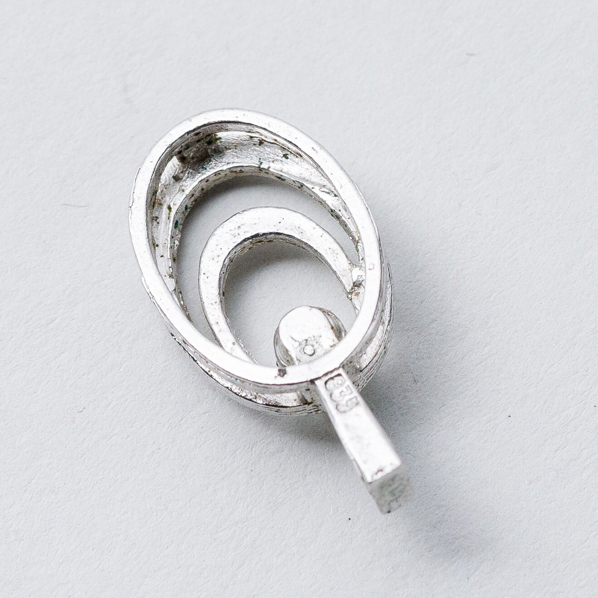 Anhänger 835 Silber Weißer Stein 2 cm 1,57 g4