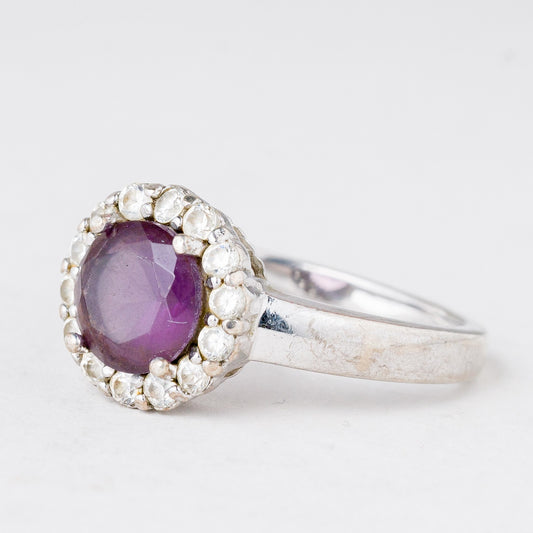 Ring Lila Stein 4,78 g 925er Silber Größe 56 (17,8 mm Ø)0
