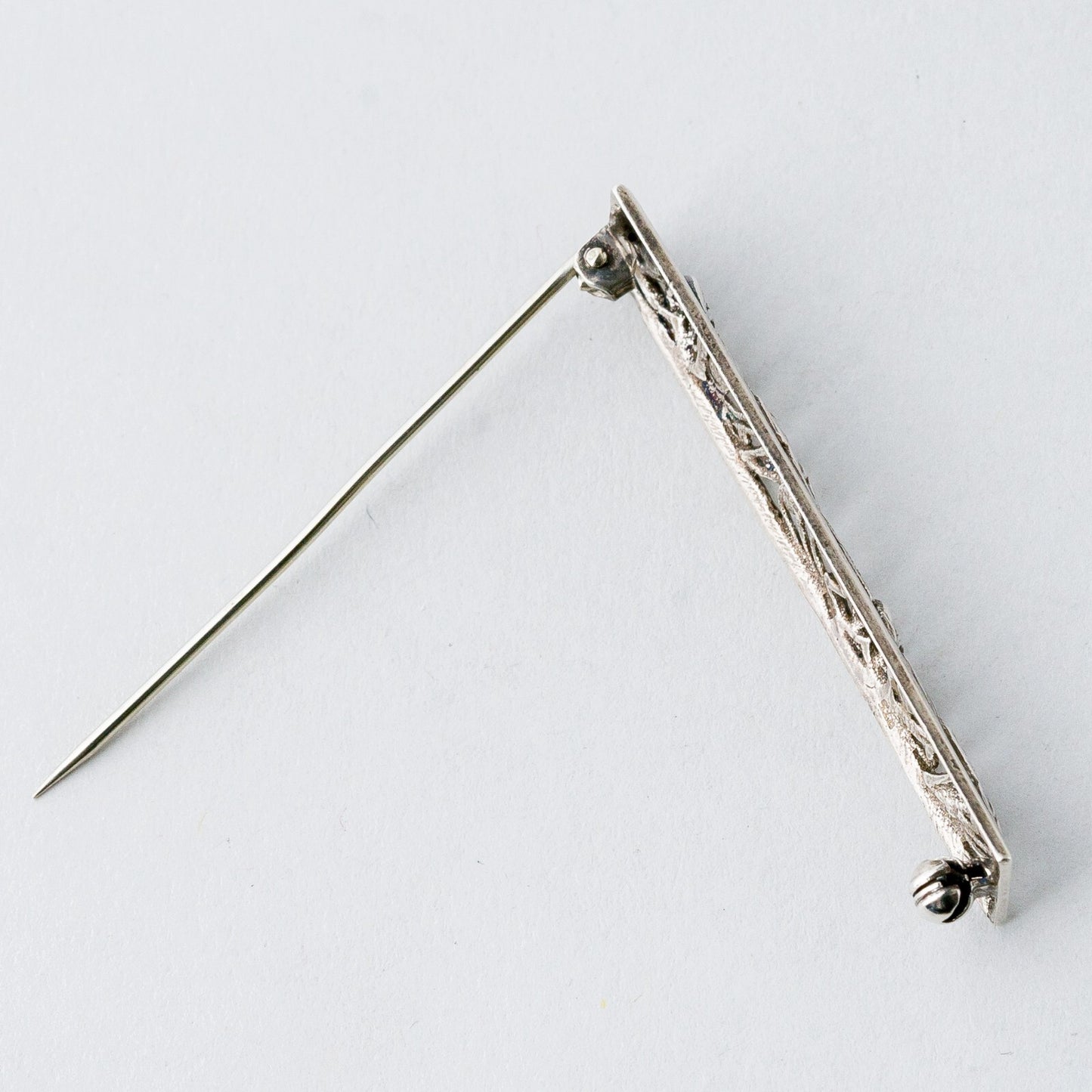 Silber Brosche Spange Floral Filigran 2,84 g5
