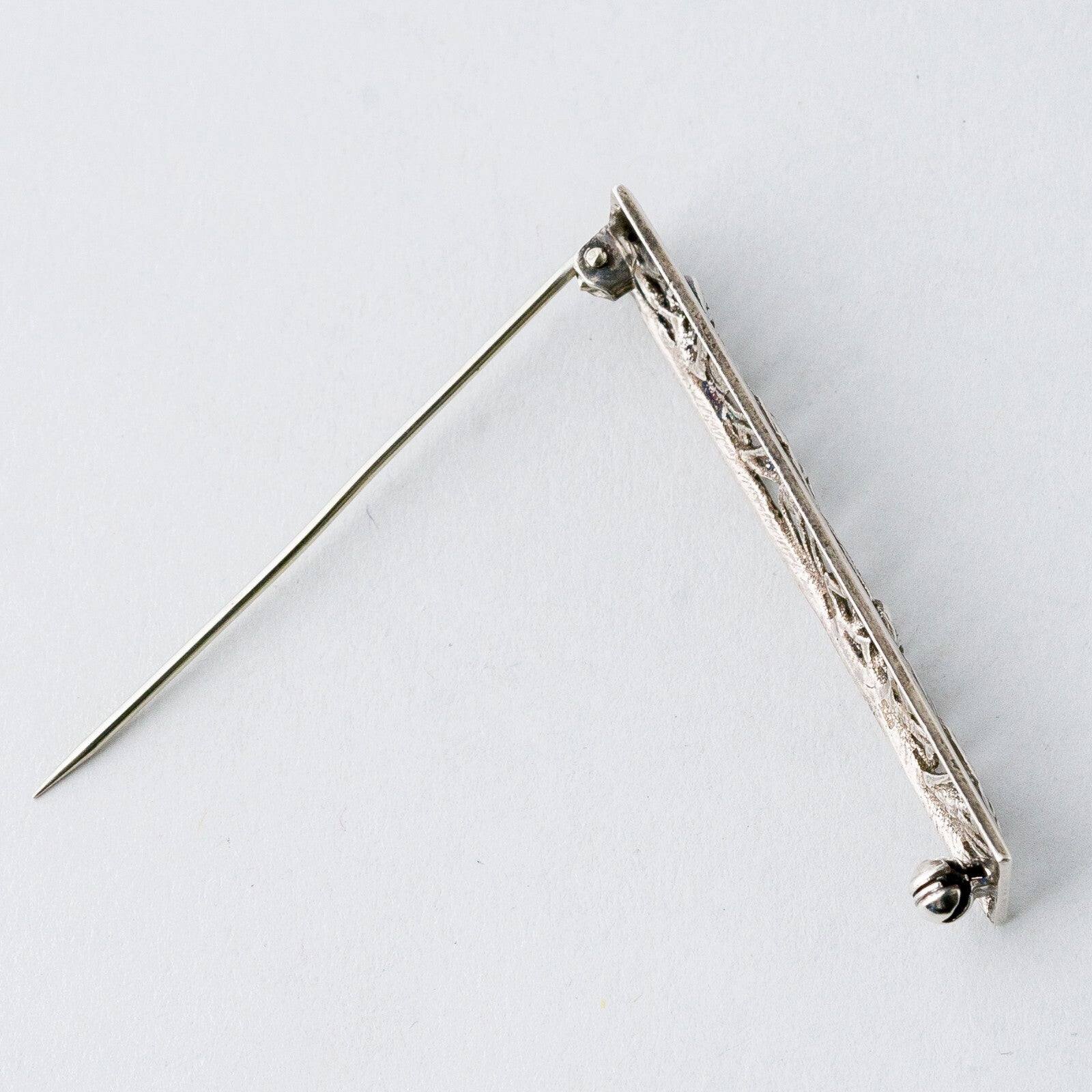 Silber Brosche Spange Floral Filigran 2,84 g5