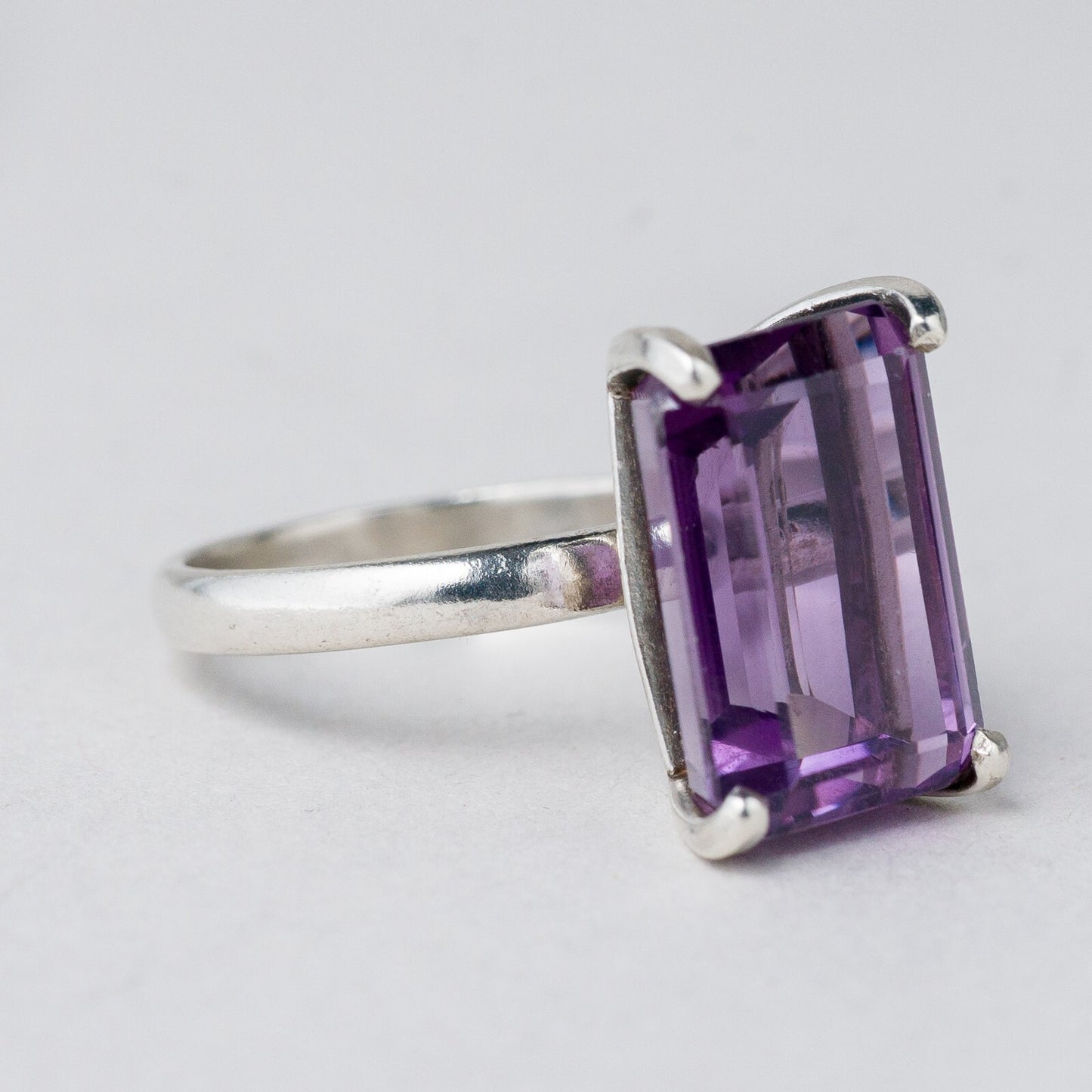 Silber Ring Lila Stein Größe 52 (16,5 mm Ø) 4,5 g5