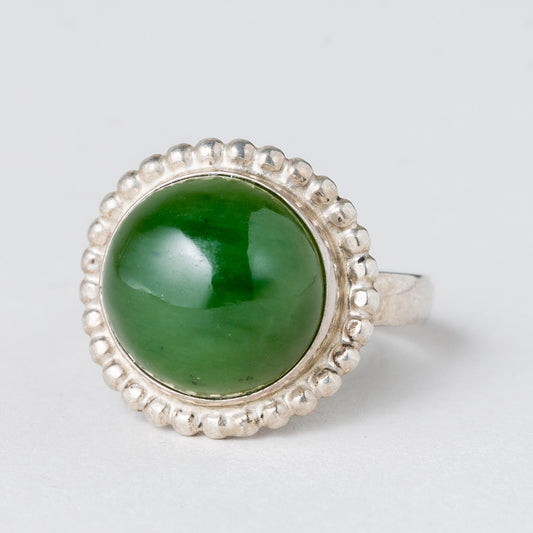 Silber Ring 830 Grüner Stein Größe 52 (16,5 mm Ø) 4,24 g0