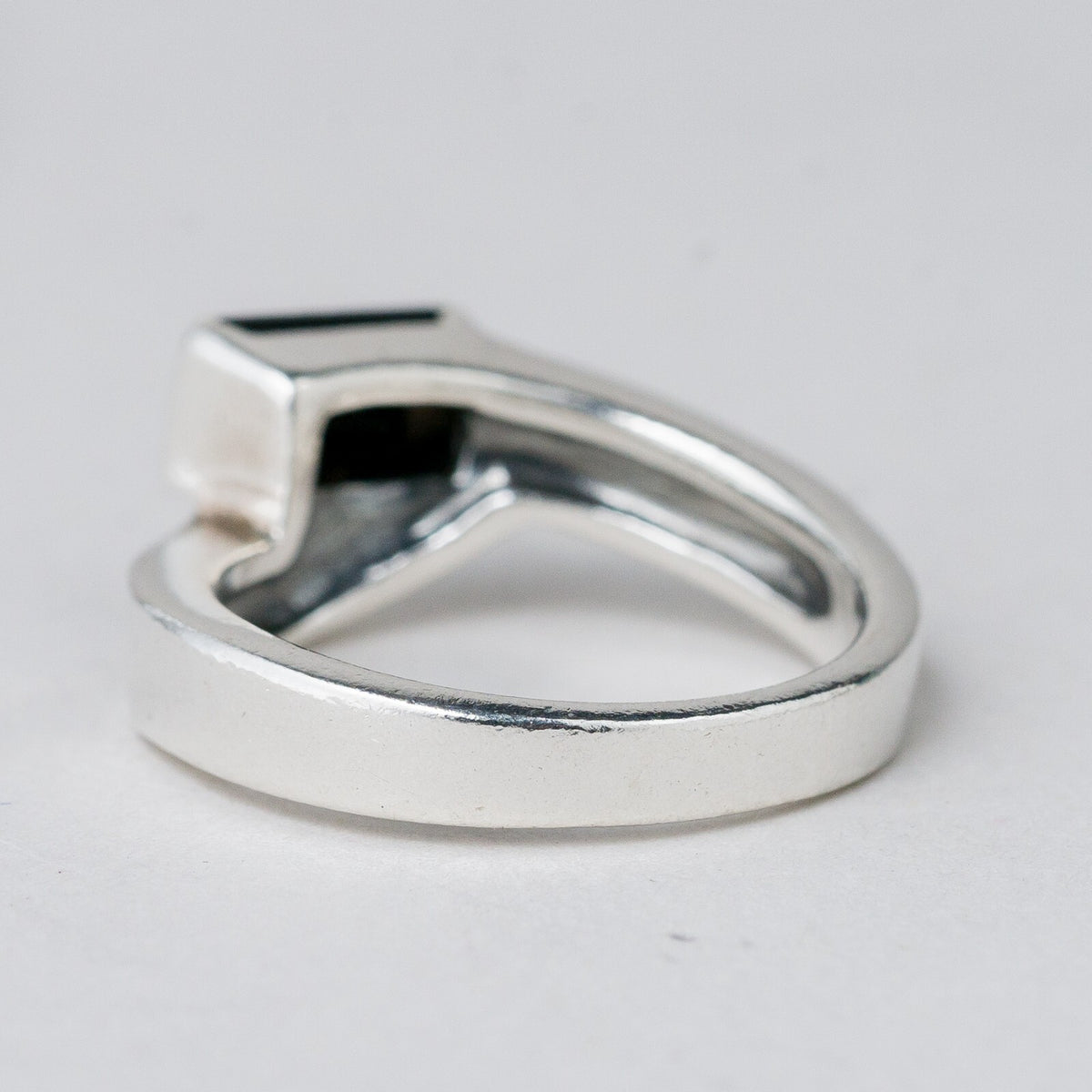 Silber Ring 925 Schwarzer Stein Größe 54 (17,2 mm Ø) 4,82 g2