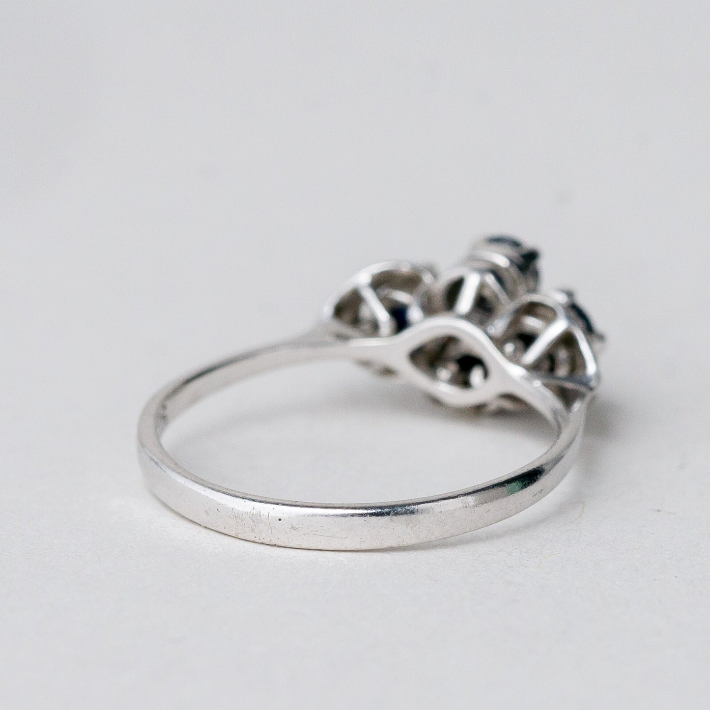 Silber Ring 835 Blauer Stein Größe 50 (15,9 mm Ø) 1,63 g3